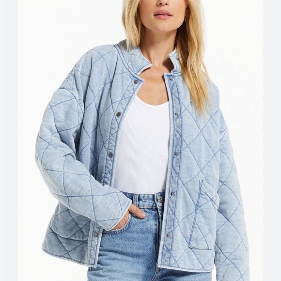 Z Supply Maya Quilted Knit Denim Jacket - Picture 3 of 3